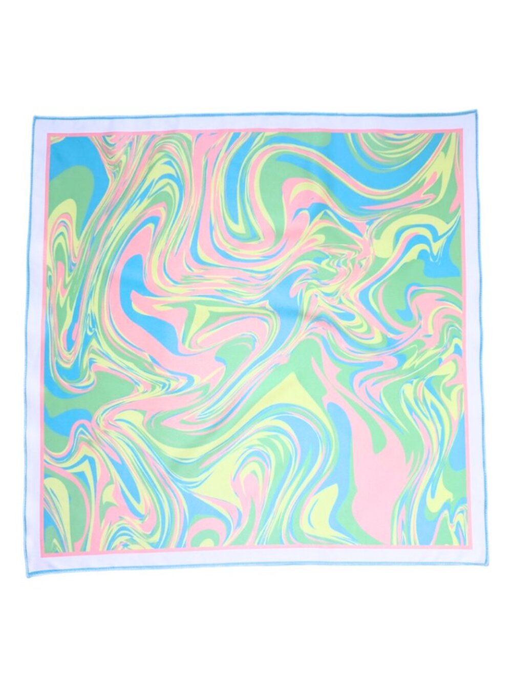 Neon Mint & Blue Marble Swirl Square Scarf 48x48cm | Custom Bandana NWOT